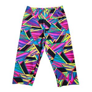 Vintage Ac-tiv-ology Geometric Abstract Capri Pants Leggings L Art Retro 80s 90s